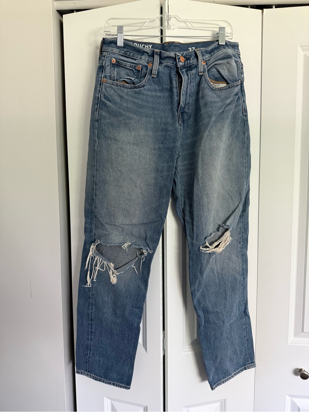 J. Crew Relaxed Ripped Light Blue Jeans